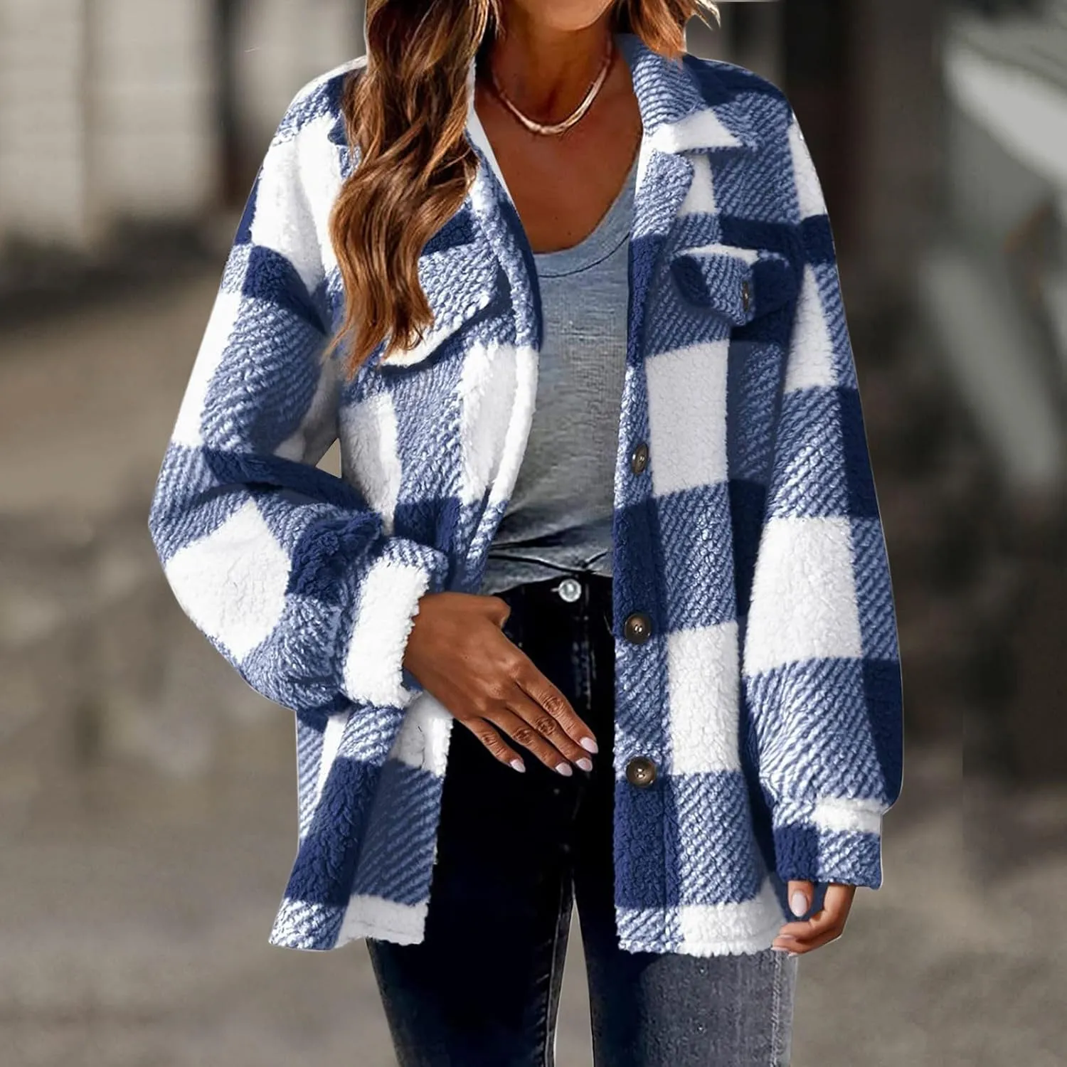 2023 Women Fleece Coats Trendy Winter Warm Jackets Comfort Soft Lightweight Fashion Fuzzy Outerwear Plus Size Zipper Hoodies