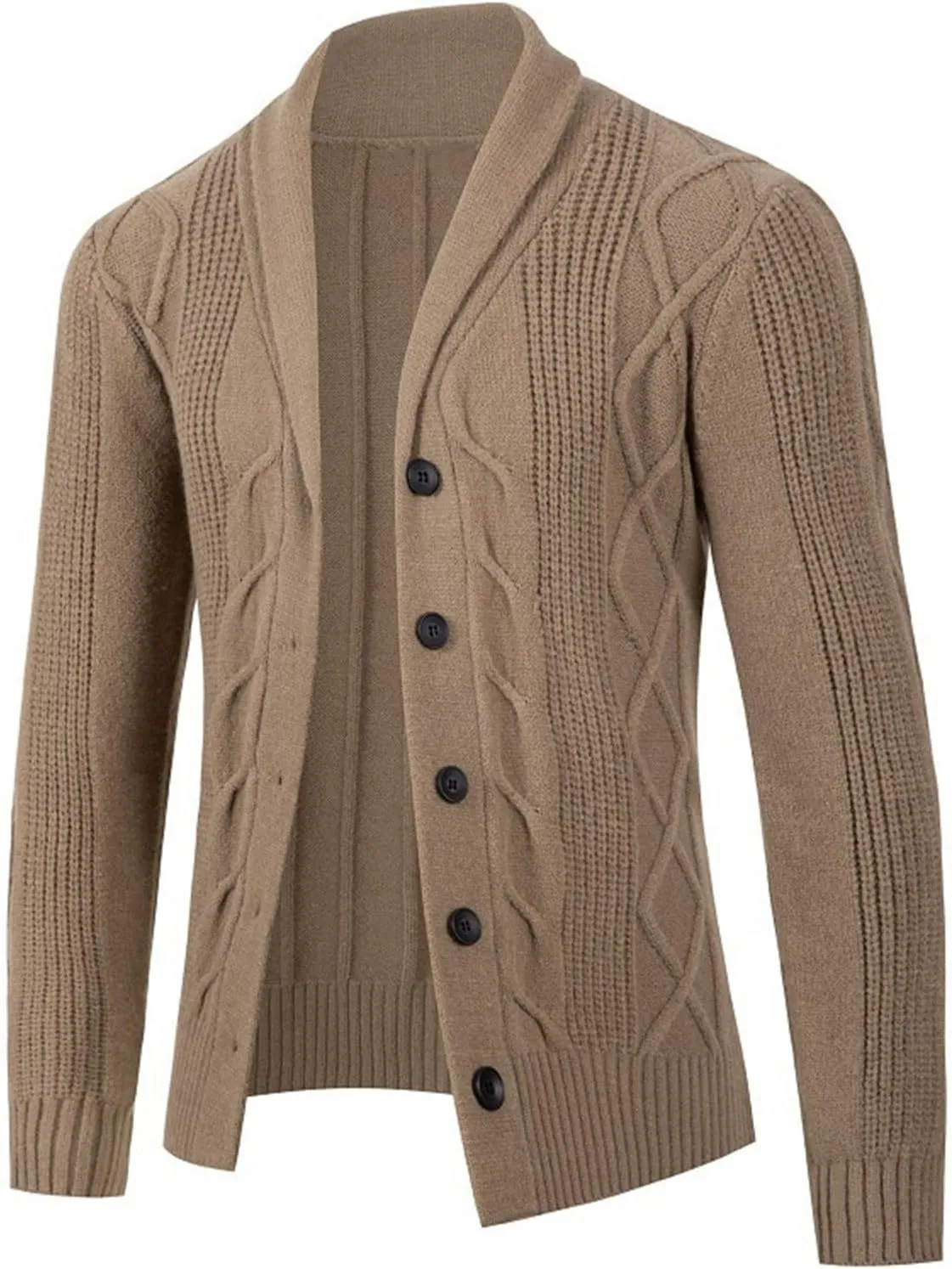 2024 Men's Shawl Collar Cardigan Sweater Multi-Color Thicken Soft Coats Button Down Knitted Sweaters Jackets with Pockets