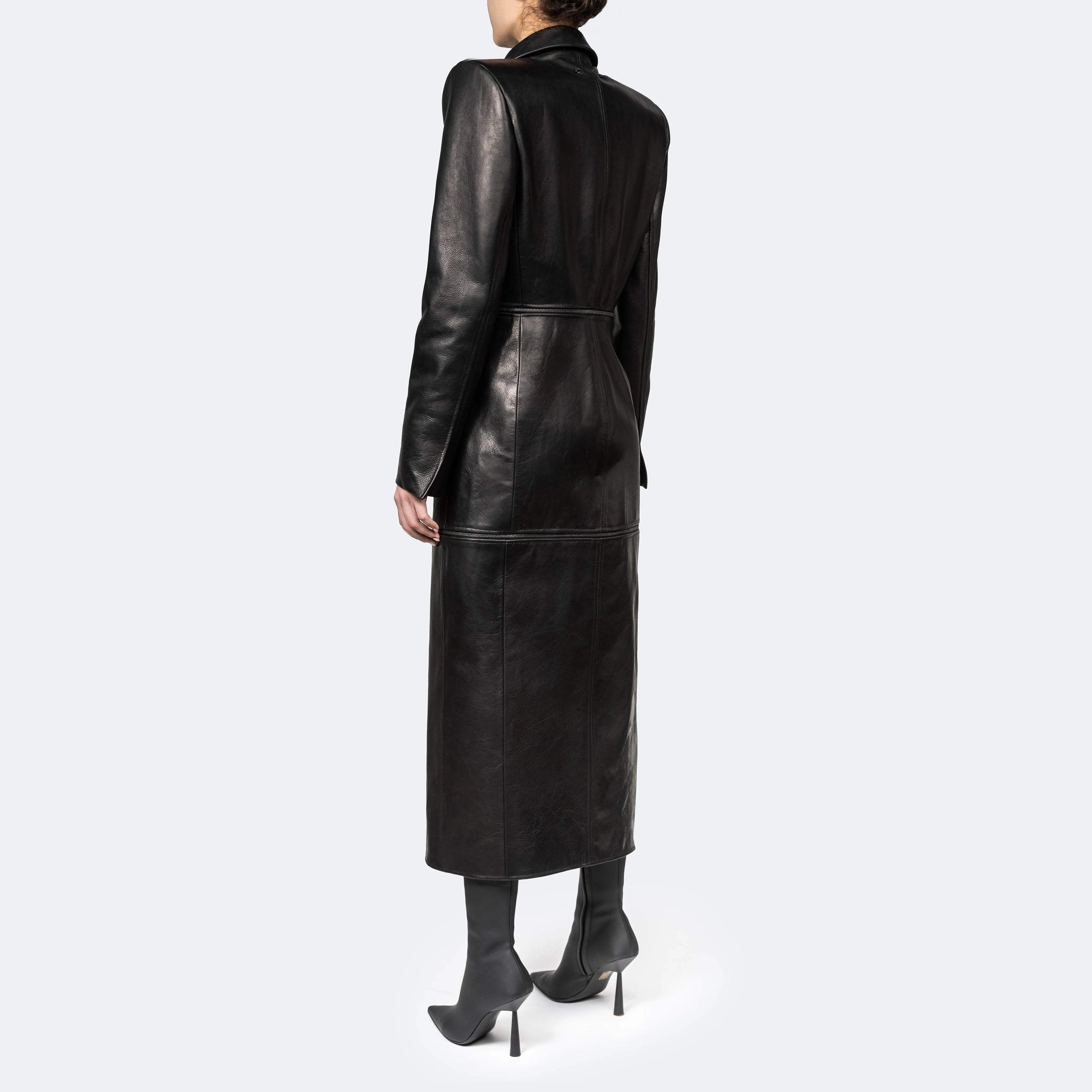 Adjustable women's leather multi-piece jacket