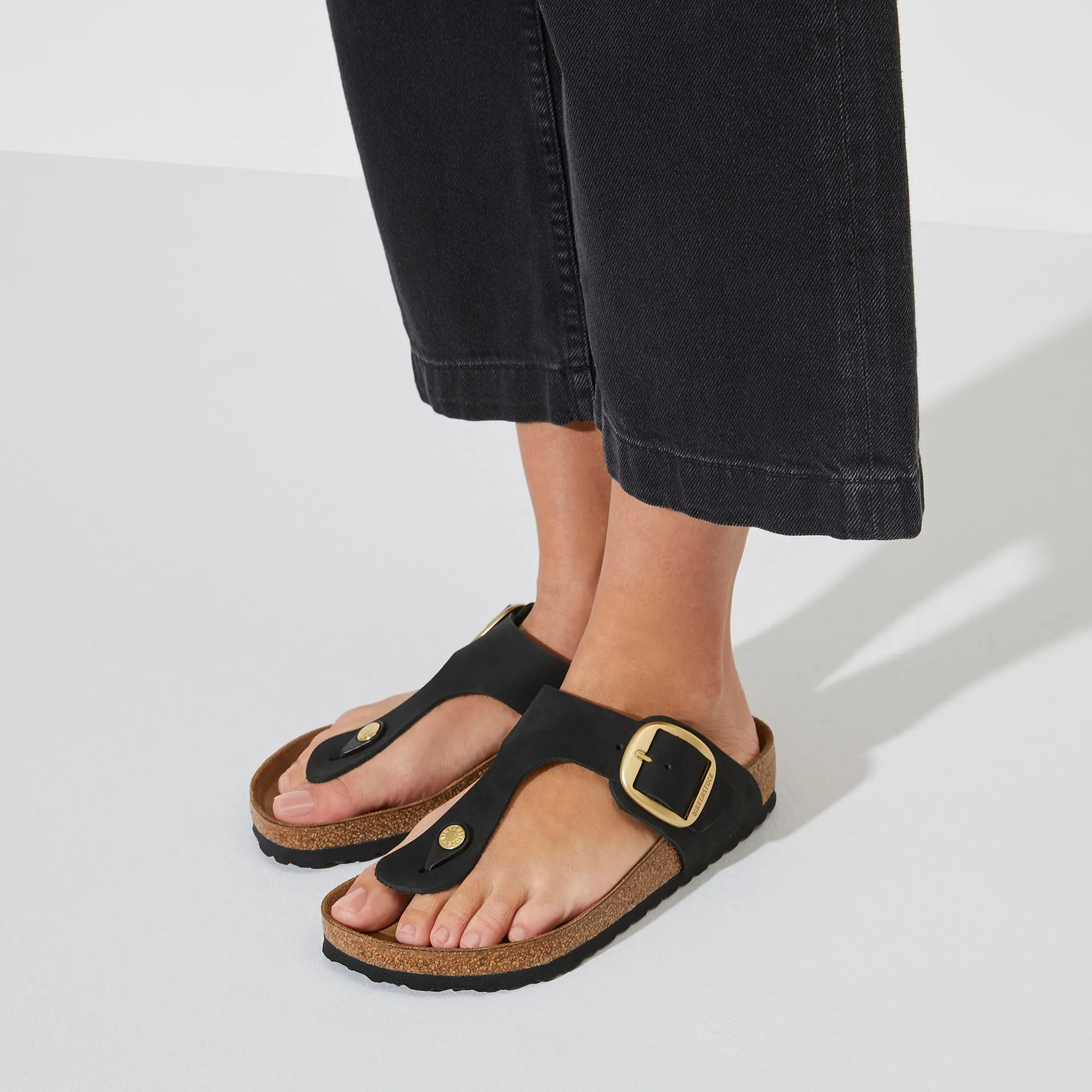 BIRKENSTOCK GIZEH BIG BUCKLE REGULAR FIT IN BLACK