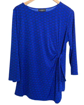 Bright Winter Azure Print Side Tie Blouse