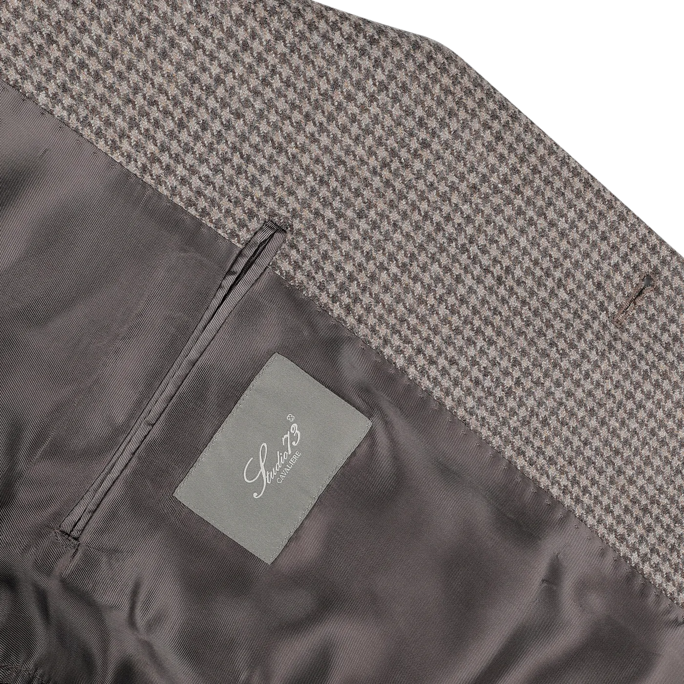 Brown Houndstooth Lambswool Blazer