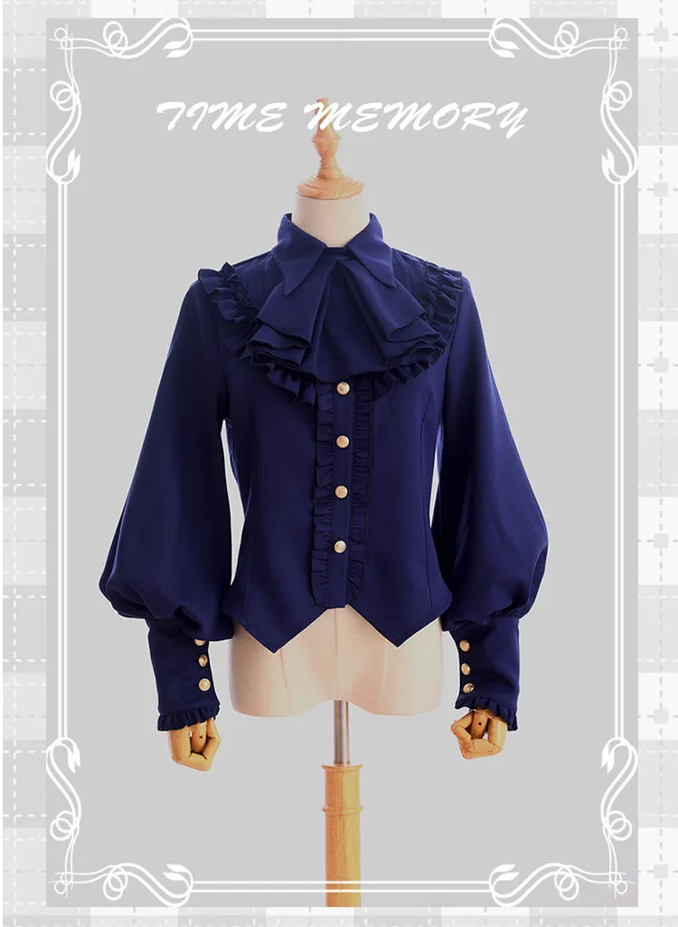 (Buyforme)Time Memory~ Elegant Lolita Slim Fit Mutton Sleeve Blouse