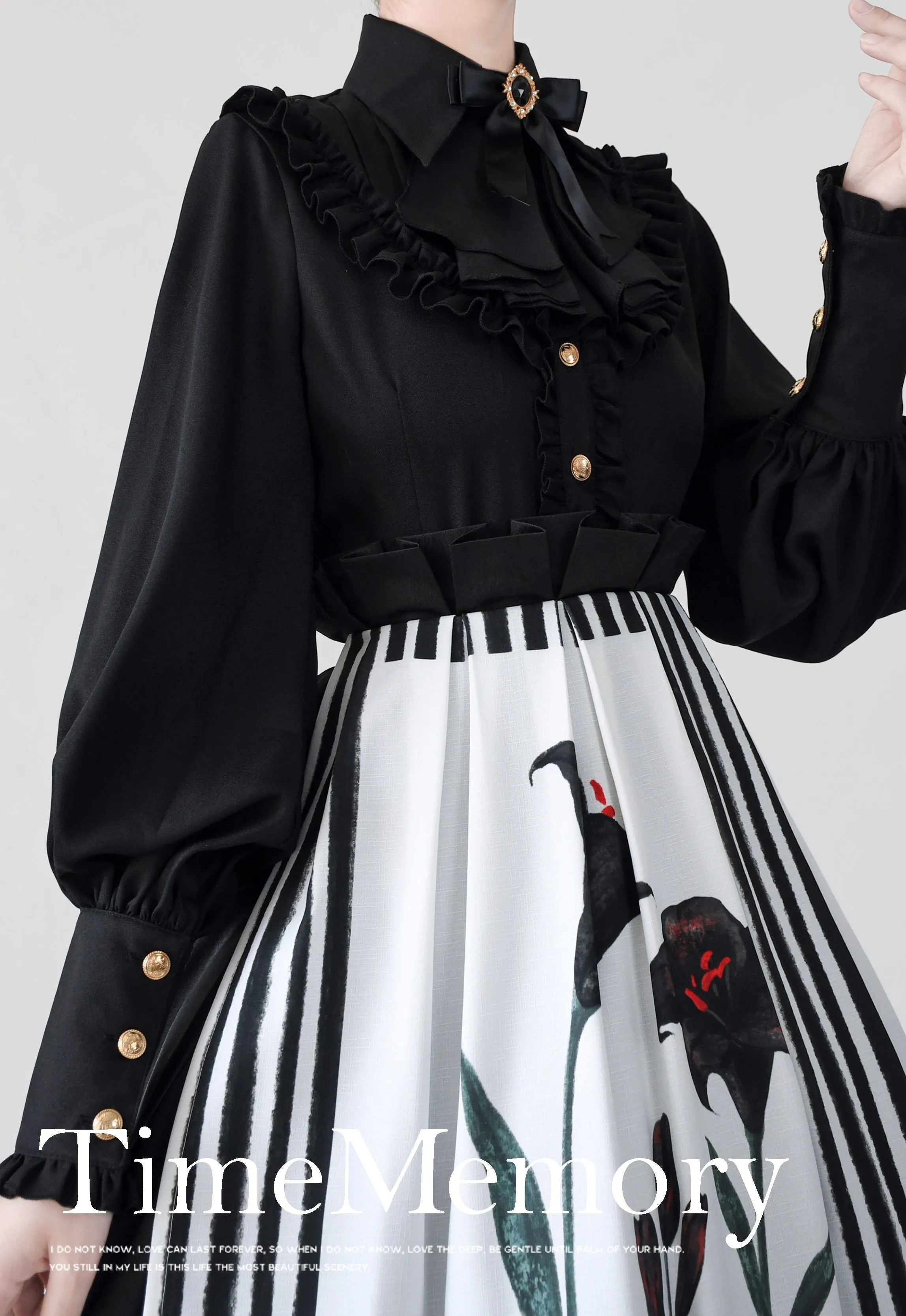 (Buyforme)Time Memory~ Elegant Lolita Slim Fit Mutton Sleeve Blouse