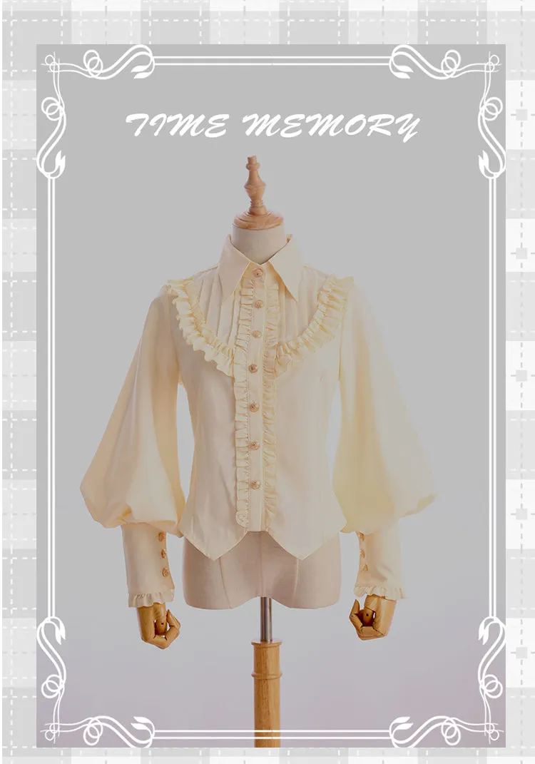 (Buyforme)Time Memory~ Elegant Lolita Slim Fit Mutton Sleeve Blouse