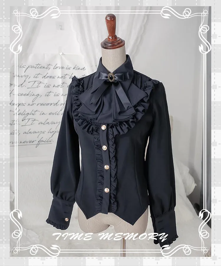 (Buyforme)Time Memory~ Elegant Lolita Slim Fit Mutton Sleeve Blouse