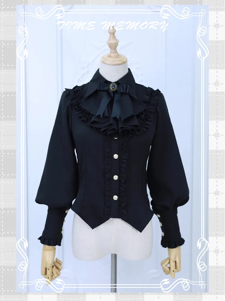 (Buyforme)Time Memory~ Elegant Lolita Slim Fit Mutton Sleeve Blouse