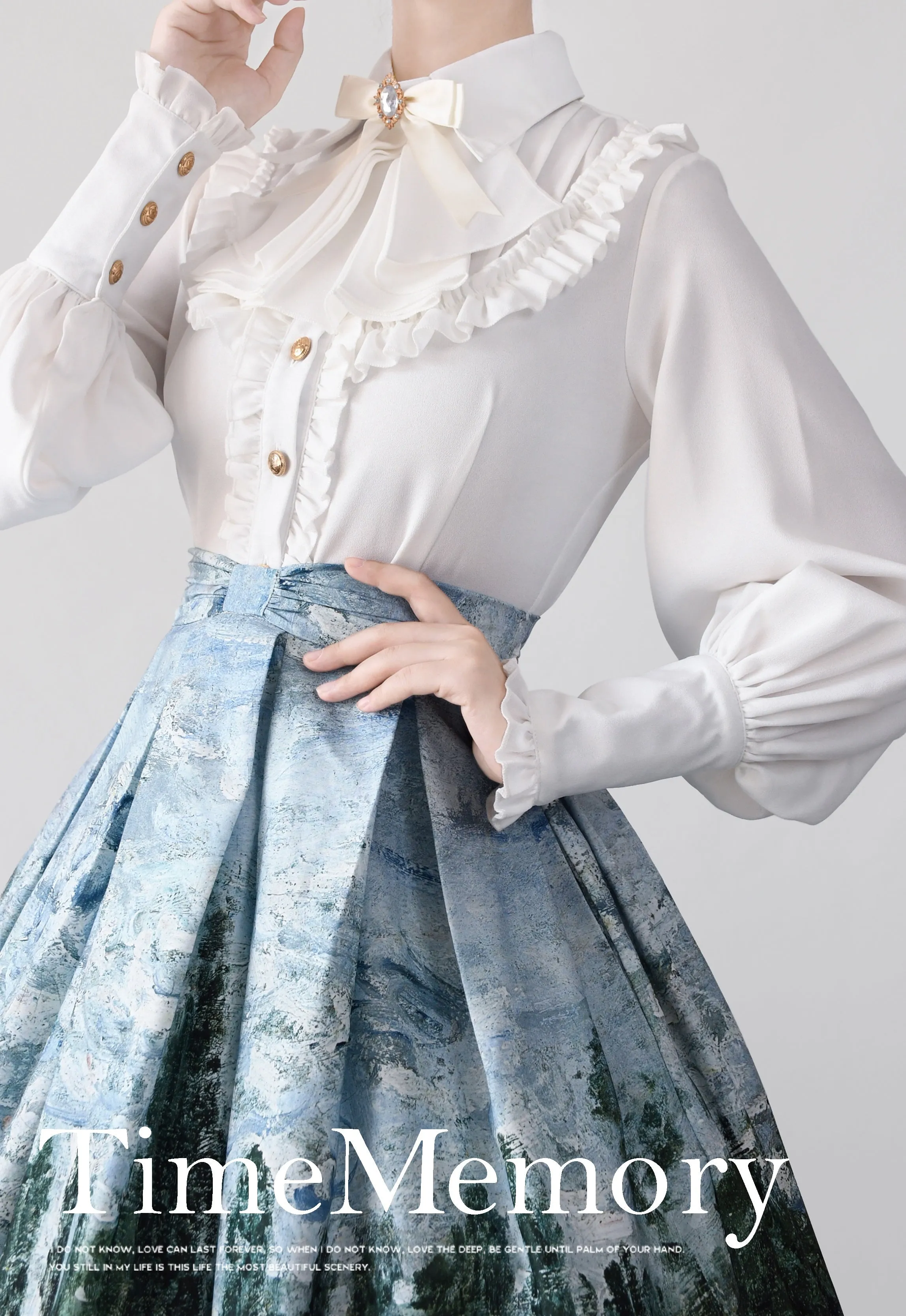 (Buyforme)Time Memory~ Elegant Lolita Slim Fit Mutton Sleeve Blouse