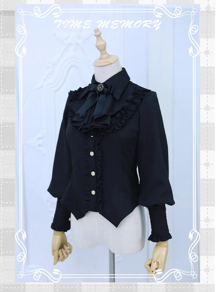 (Buyforme)Time Memory~ Elegant Lolita Slim Fit Mutton Sleeve Blouse