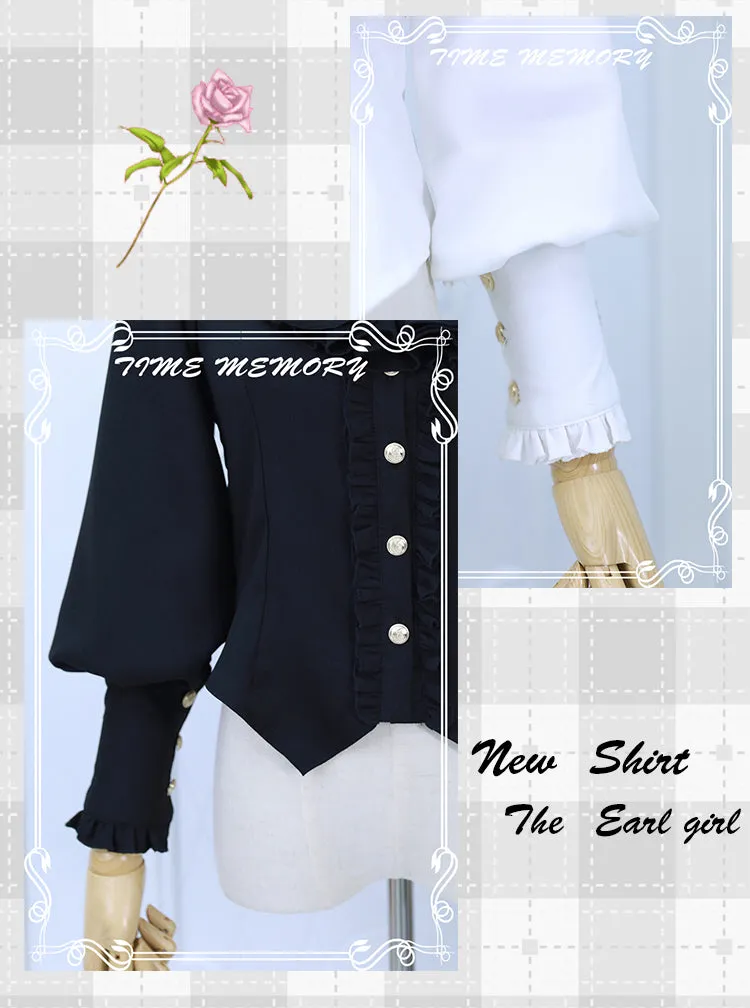 (Buyforme)Time Memory~ Elegant Lolita Slim Fit Mutton Sleeve Blouse
