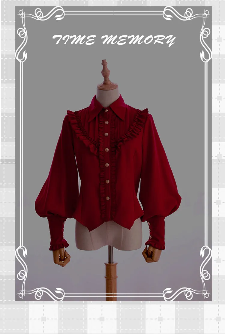 (Buyforme)Time Memory~ Elegant Lolita Slim Fit Mutton Sleeve Blouse