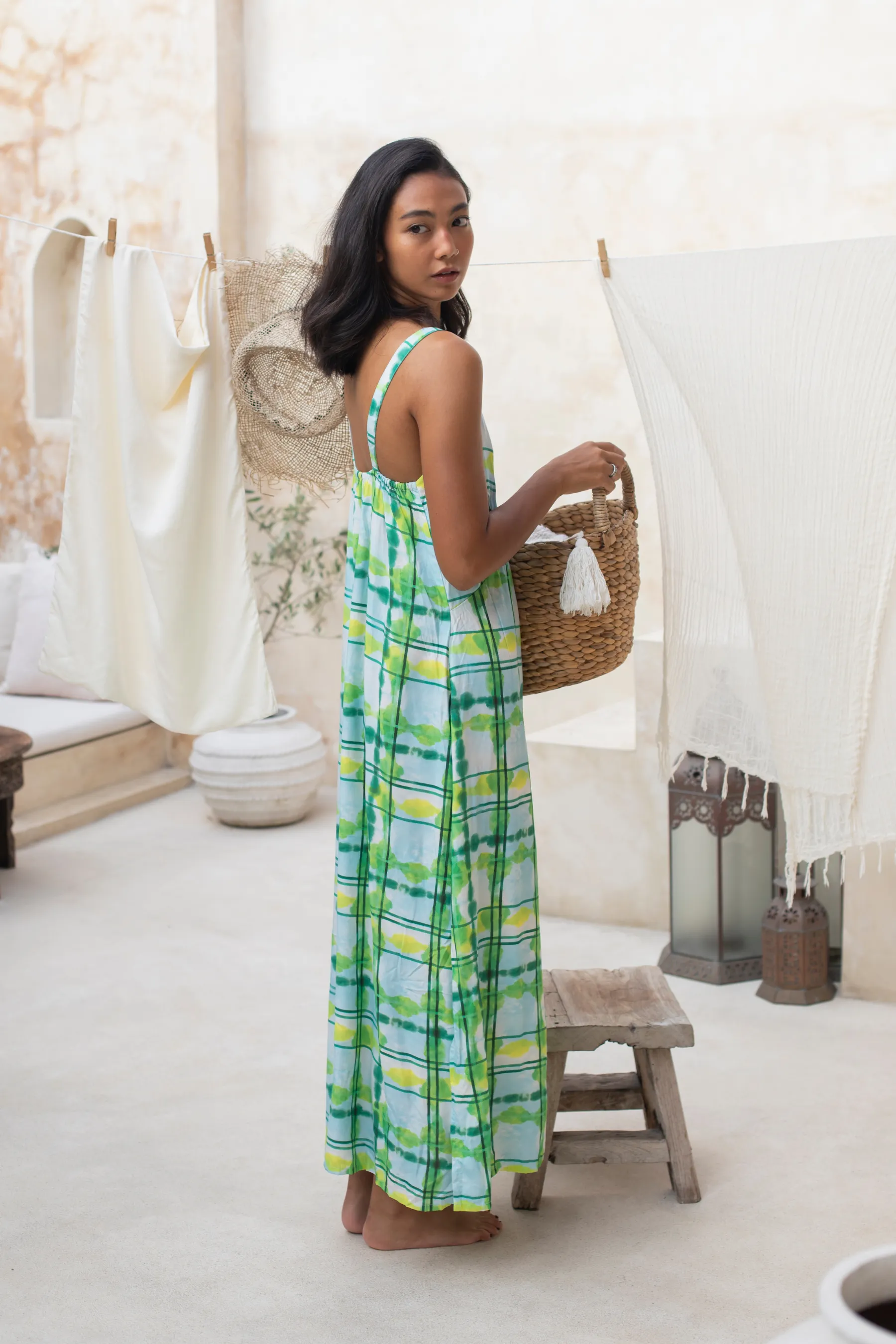 Cassis Green Midi Dress