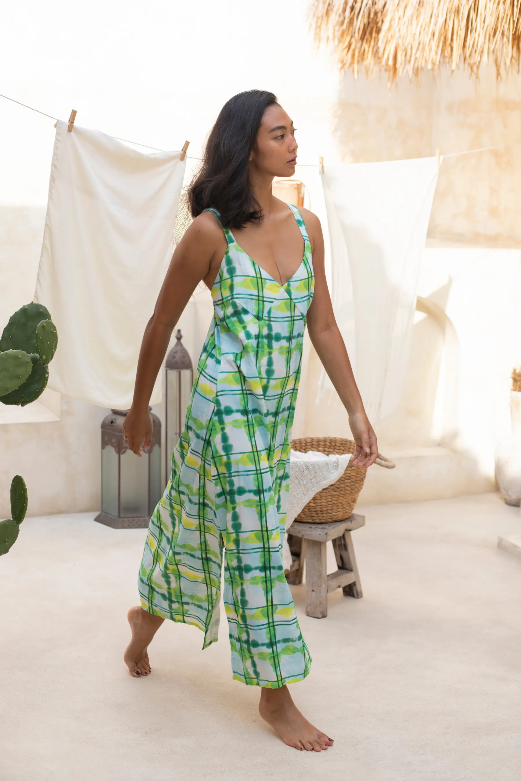 Cassis Green Midi Dress