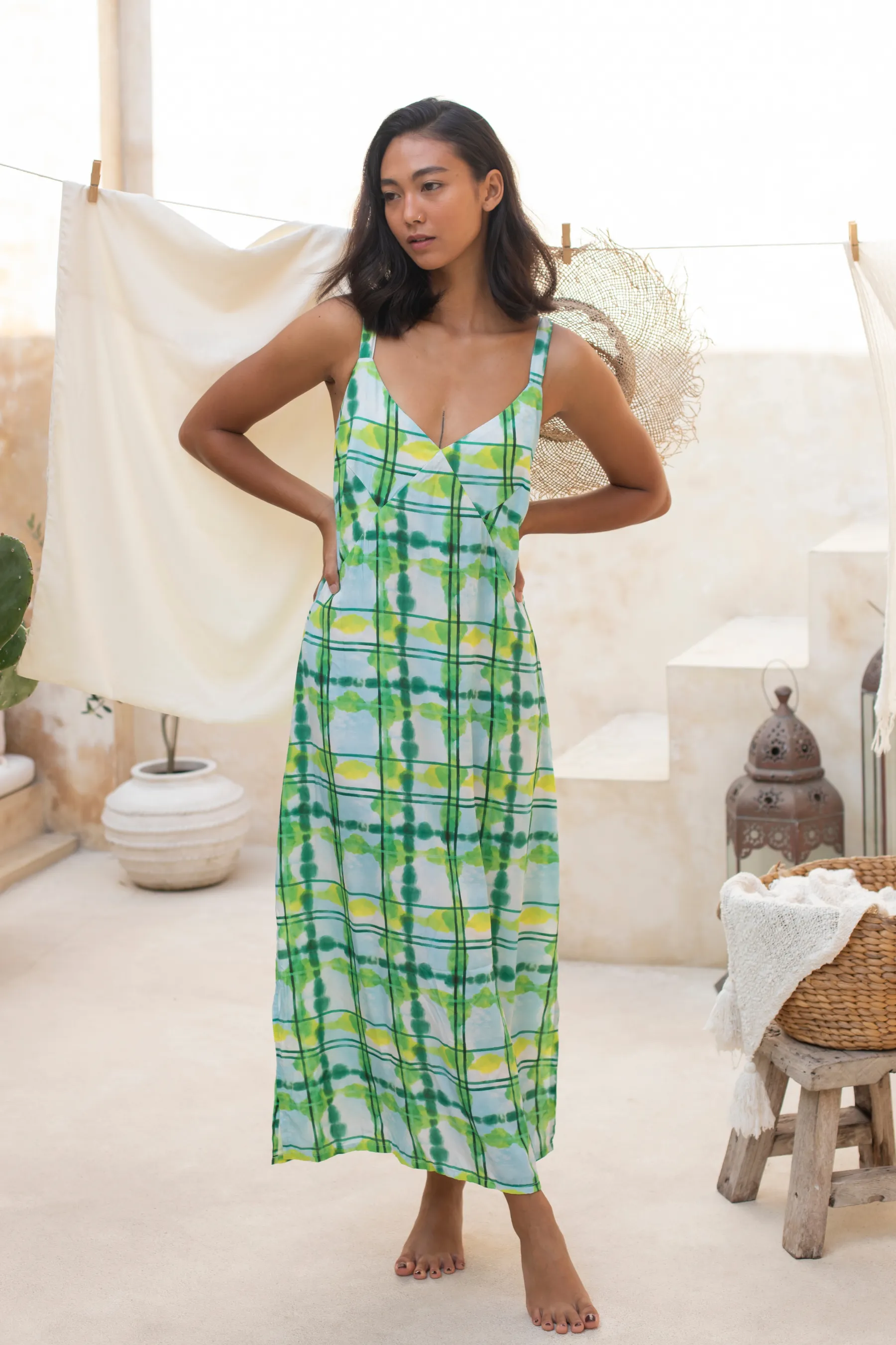 Cassis Green Midi Dress