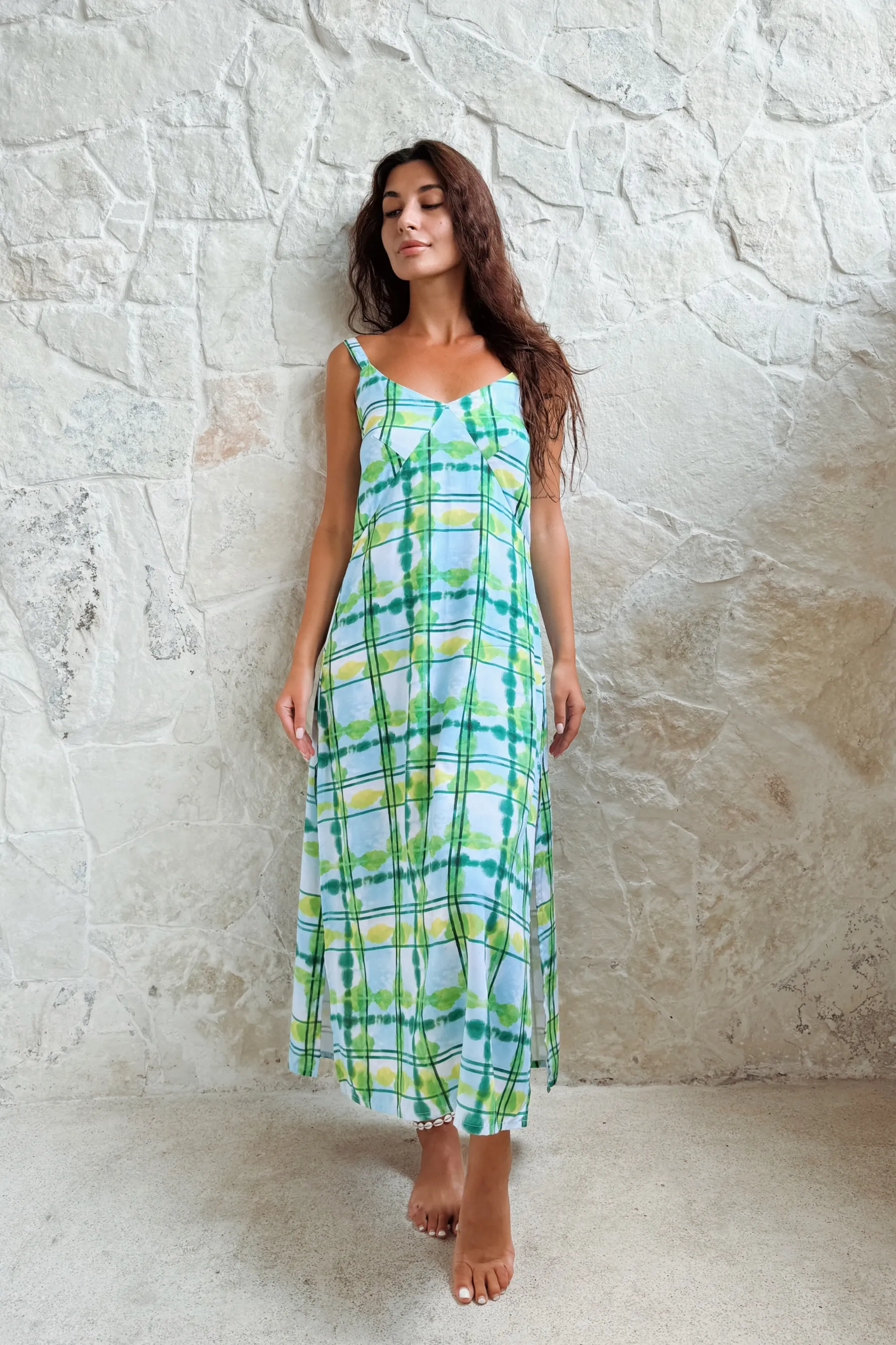 Cassis Green Midi Dress