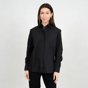 CLASSIC BLACK BUTTON DOWN BLOUSE
