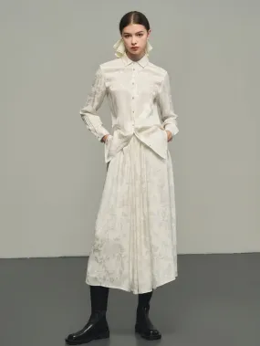 Classy Flower Embroidery Chic Blouse&Long-Skirt