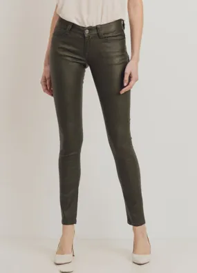 Coated Green Sarina Skinny Jeans
