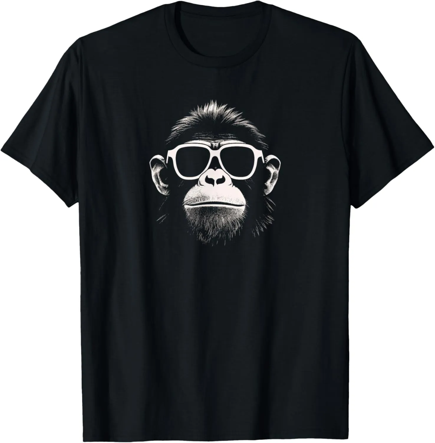 Cool Monkey With White Sunglasses Stencil Grunge Art Ape T-Shirt