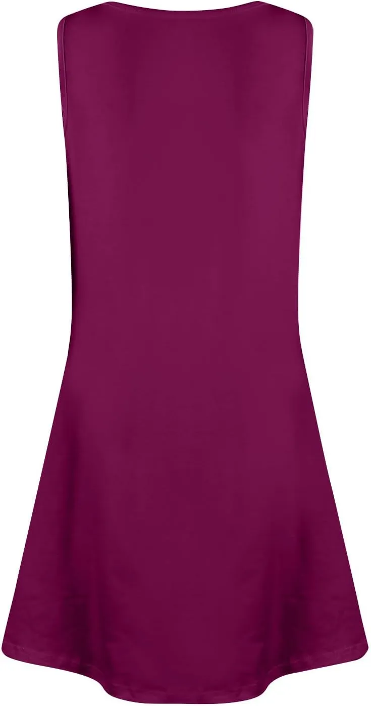 Cute Dresses for Women Spring Tank Top Dress Sundress Sleeveless A Line Dresses Fashion Summer Vest Dress with Pocket