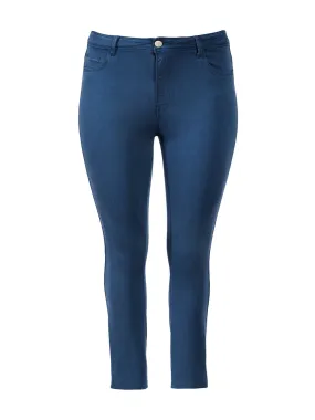 Ensign Blue Wash Kate High Rise Cigarette Leg Ankle Jeans