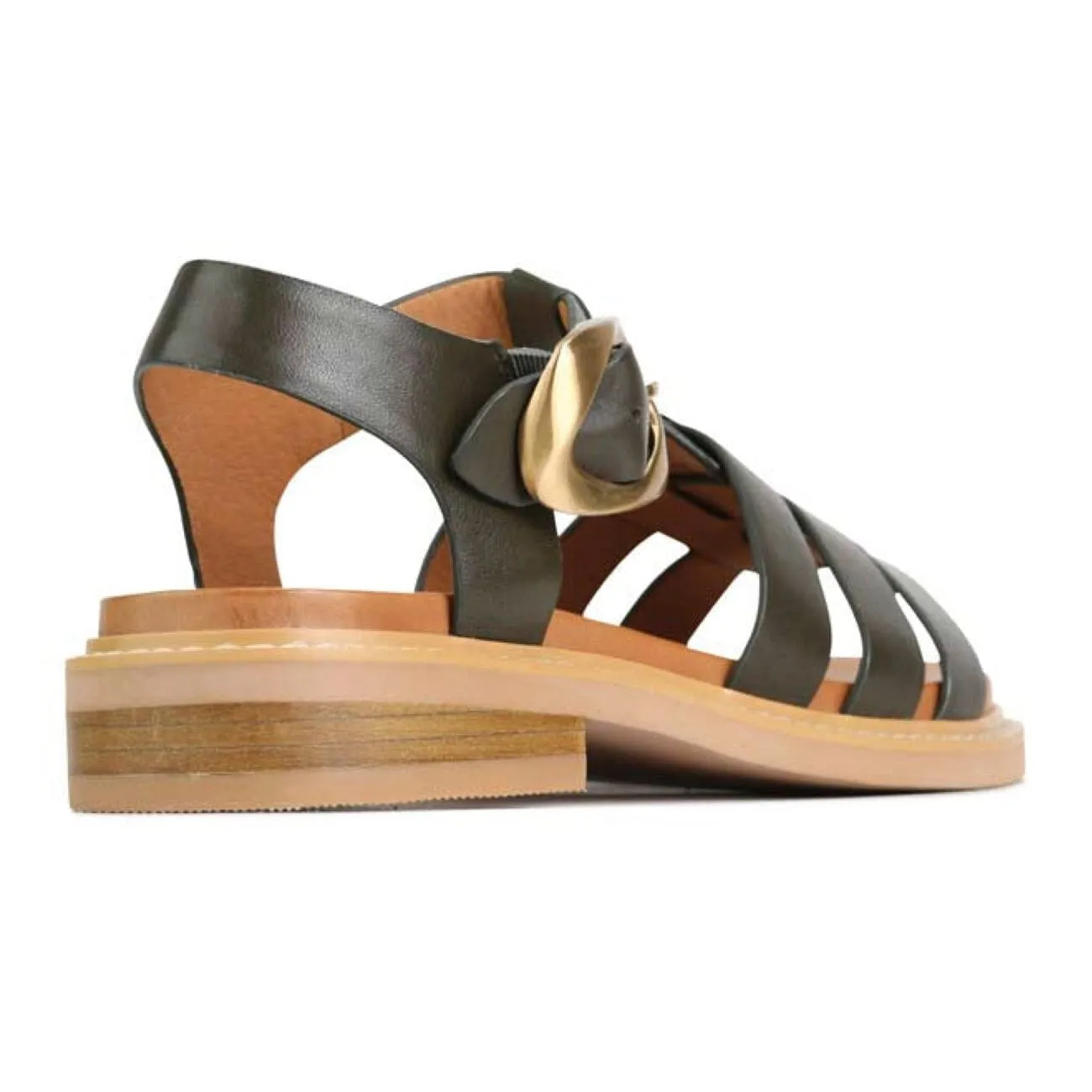 EOS Ornament Sandal Leather Dark Olive