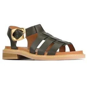 EOS Ornament Sandal Leather Dark Olive