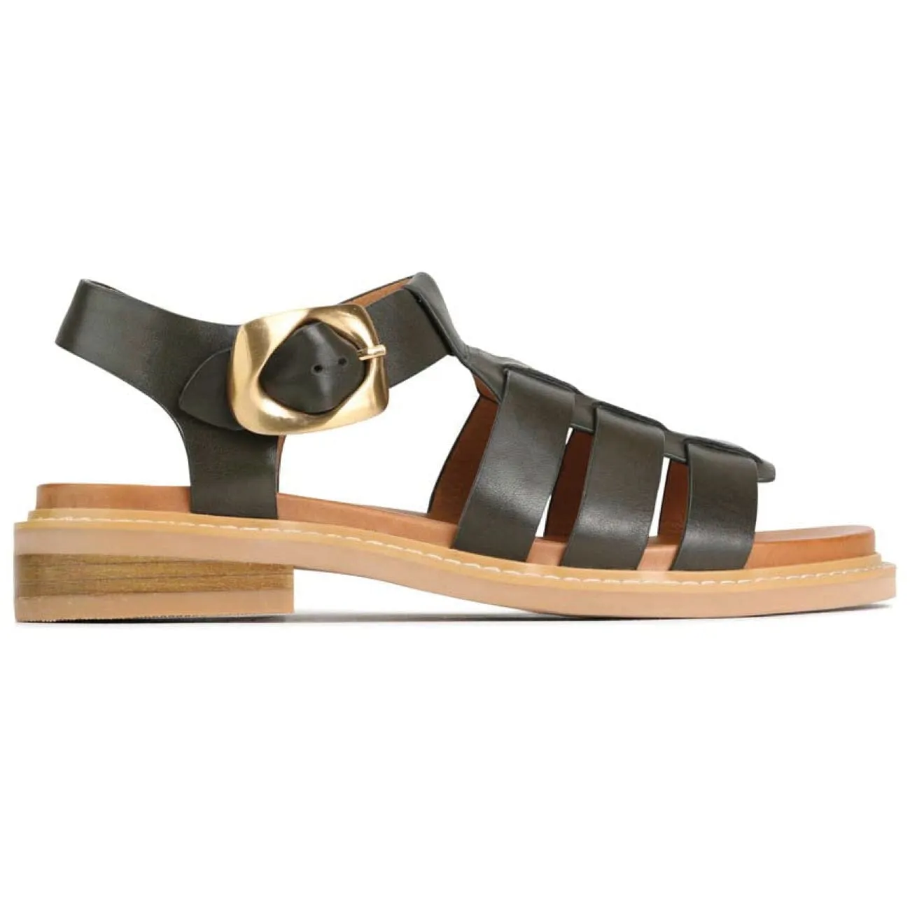 EOS Ornament Sandal Leather Dark Olive