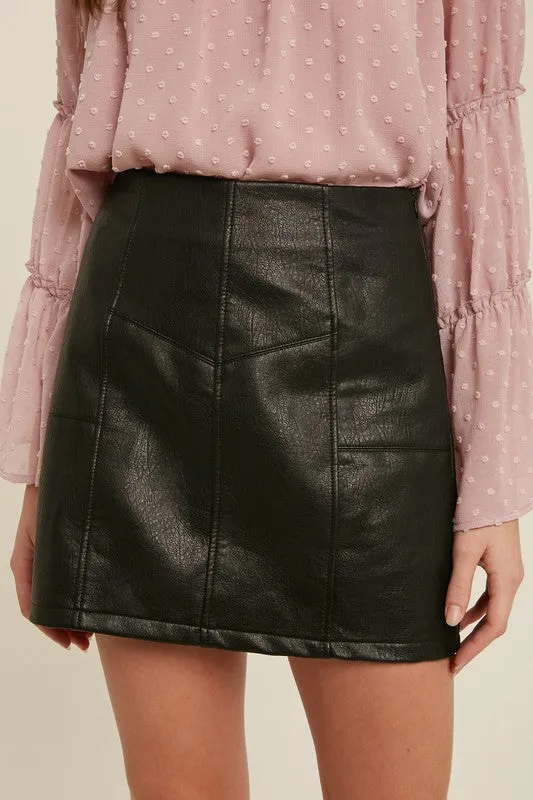 Faux Leather Chic Mini Skirt
