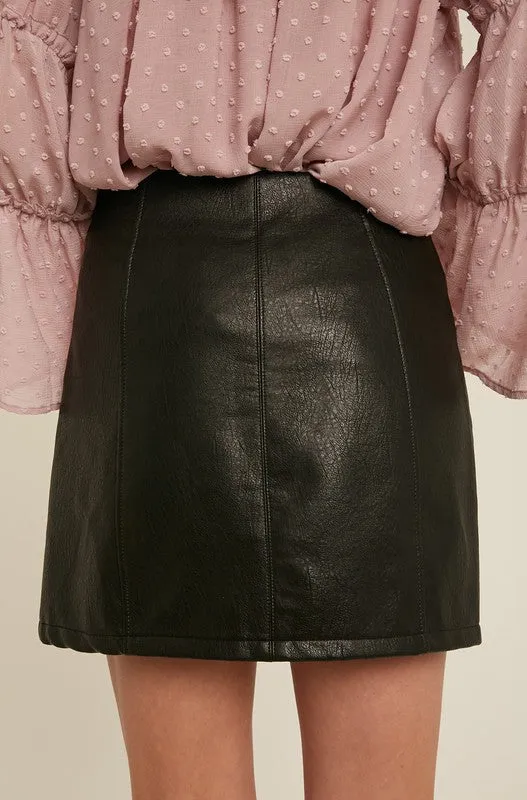 Faux Leather Chic Mini Skirt