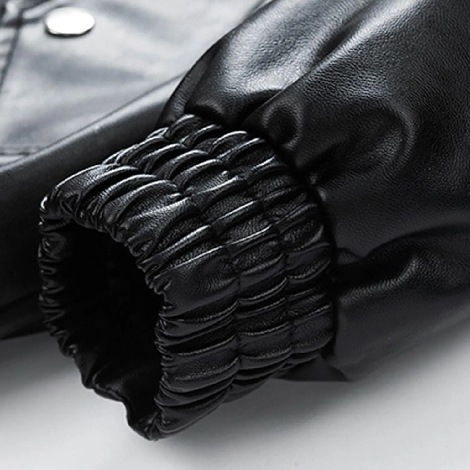 Faux Leather Jacket Brown Men Slim Fit Long Sleeve Full Zip Motorcycle Biker Jacket Waterproof Windbreaker Jacket