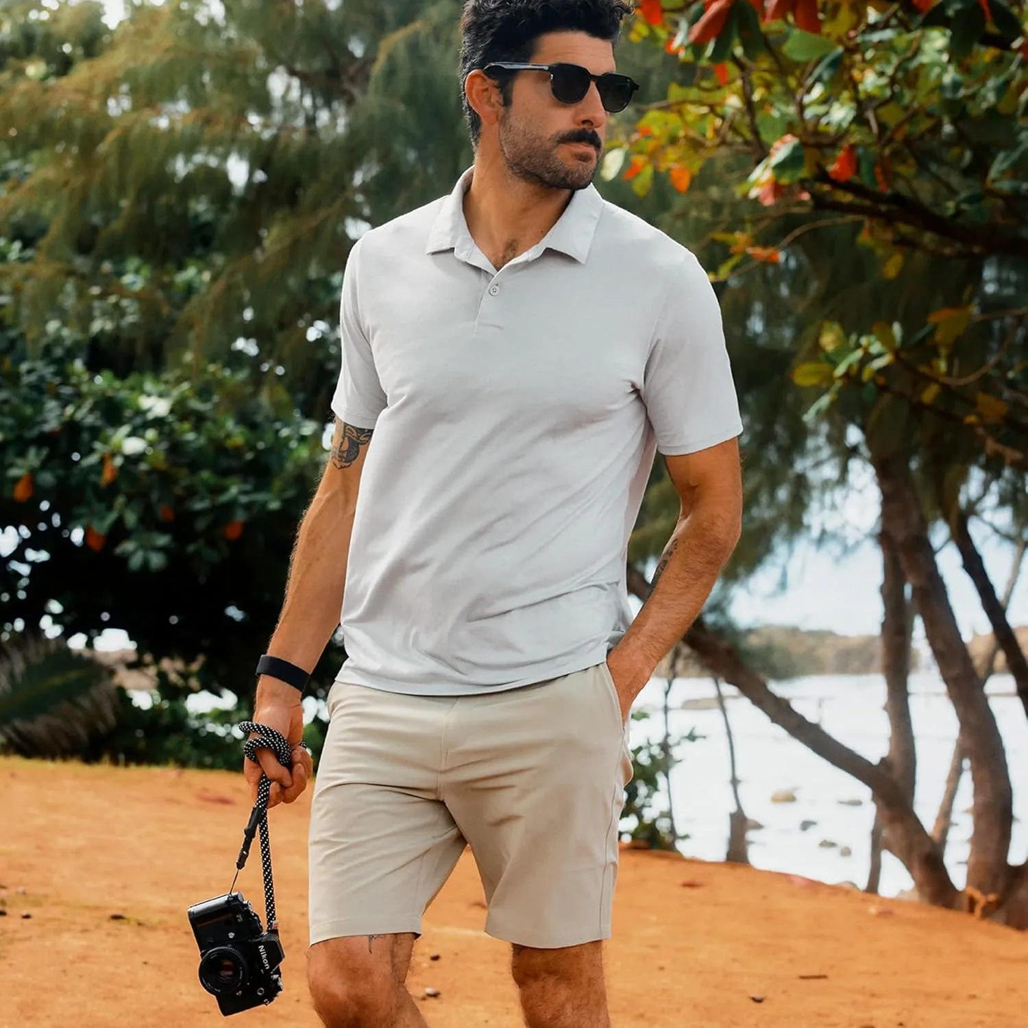 Free Fly Men’s Elevate Polo - Ultra Soft, Odor Control, Sun Protection UPF 30  Quick-Dry Mens Polo Shirts, Short Sleeve