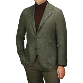 Green Melange Wool Tweed Blazer