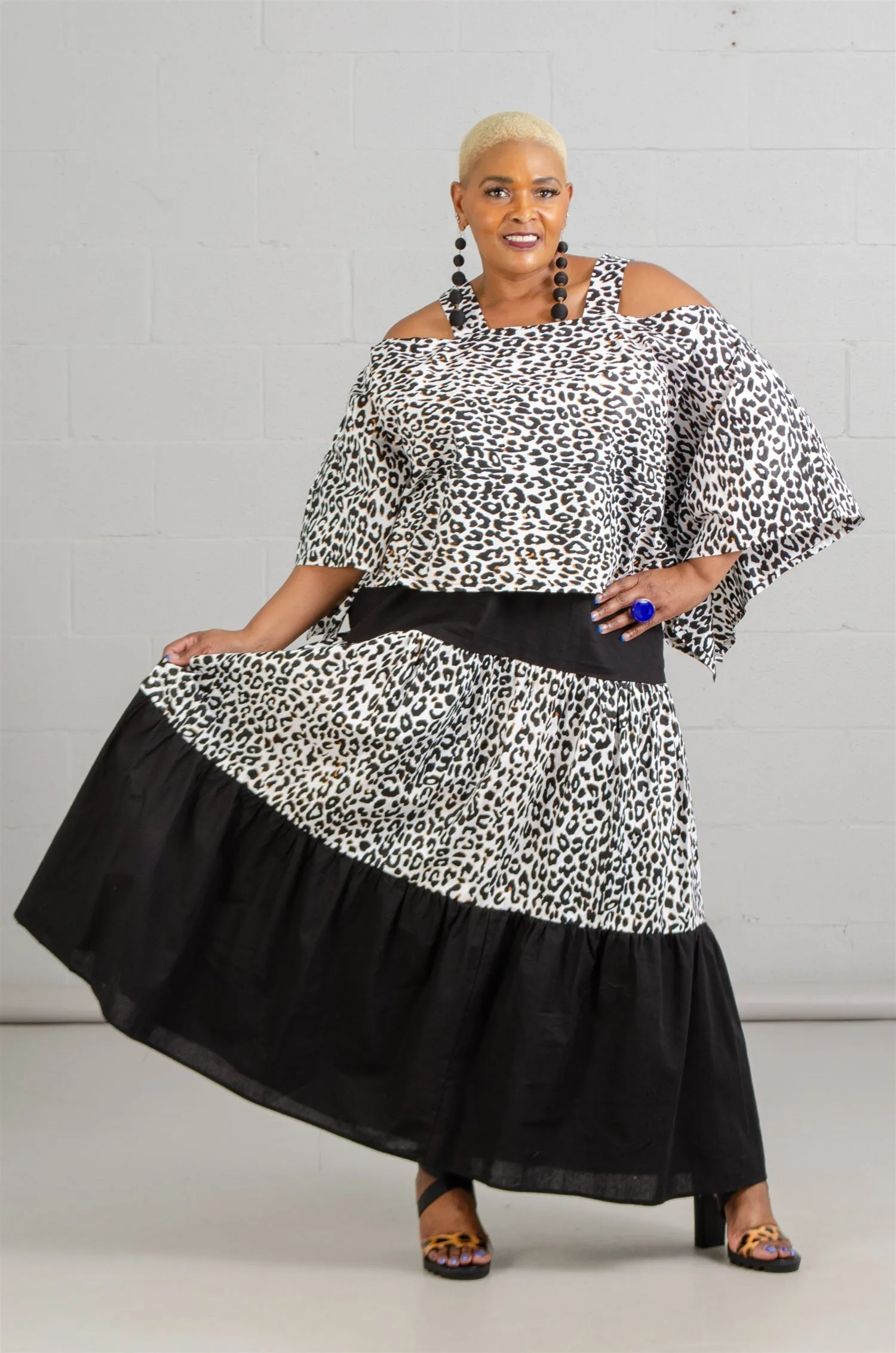 KaraChic 7514 African Print Peasant Skirt
