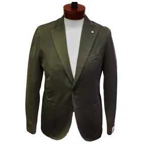 LBM Sport Jacket: Grey Slim Fit, Combed Cotton, with Unlined Body & Soft Shoulder