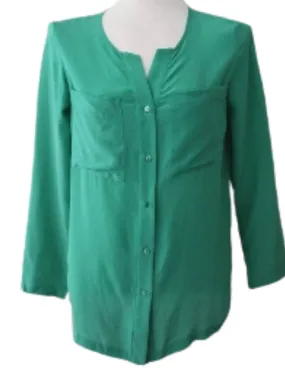 Light Spring Clover Green Silk Top