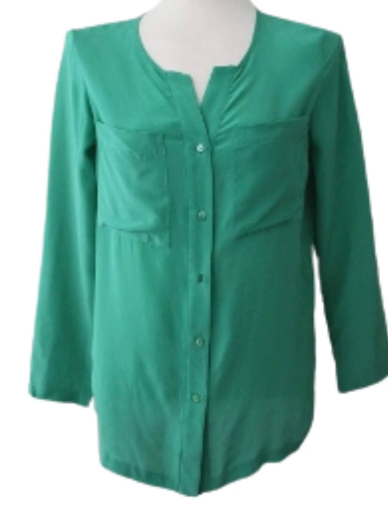 Light Spring Clover Green Silk Top