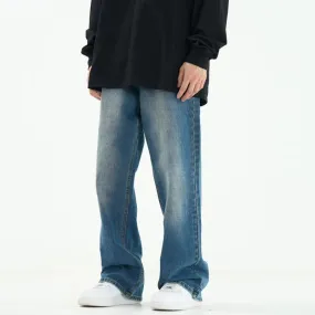 Loose Style Straight Washed Jeans
