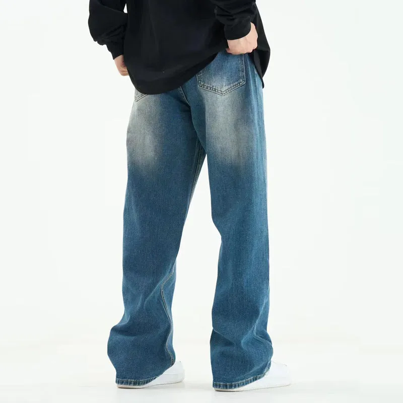 Loose Style Straight Washed Jeans