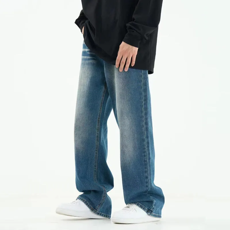 Loose Style Straight Washed Jeans