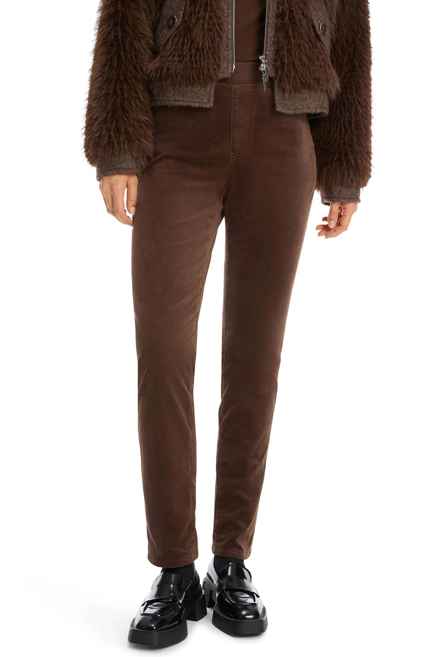 Marc Cain Collection Trousers Pull-On Velvet Deep Wood Brown XC 81.31 W48 691