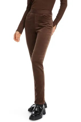 Marc Cain Collection Trousers Pull-On Velvet Deep Wood Brown XC 81.31 W48 691