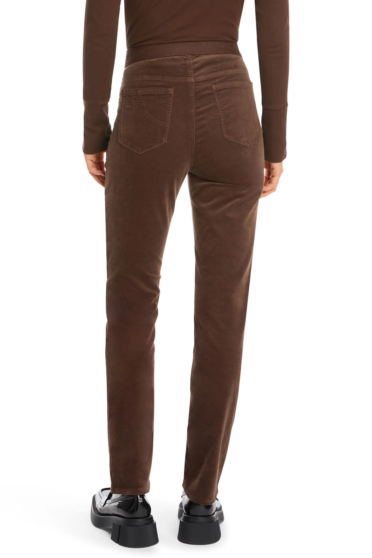 Marc Cain Collection Trousers Pull-On Velvet Deep Wood Brown XC 81.31 W48 691