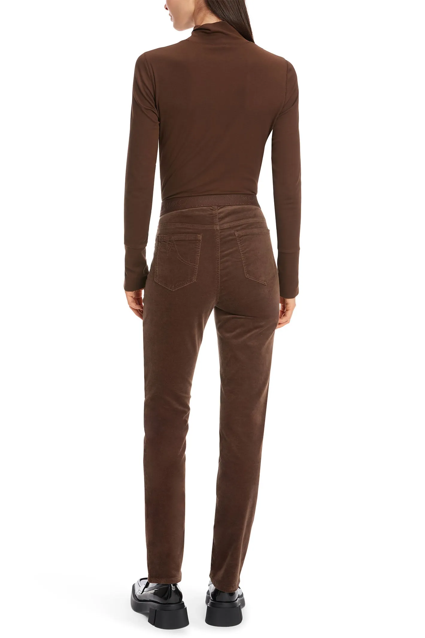 Marc Cain Collection Trousers Pull-On Velvet Deep Wood Brown XC 81.31 W48 691