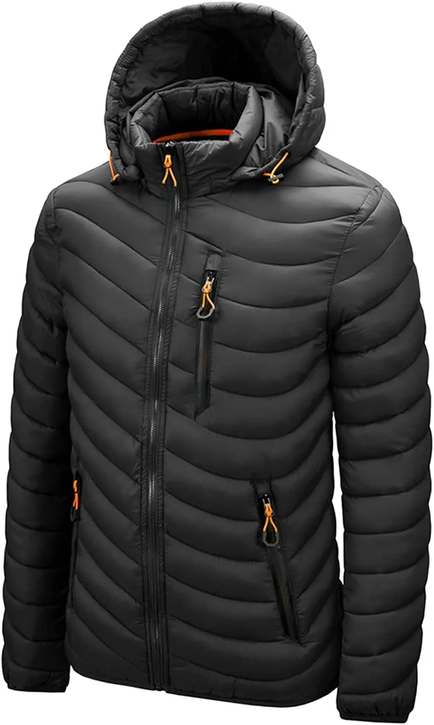 Men's Jacket Insulated Synthetic Down Puffer Jacket Winter Warm Coat Quilted Water Resistant Packable Hiking Camping