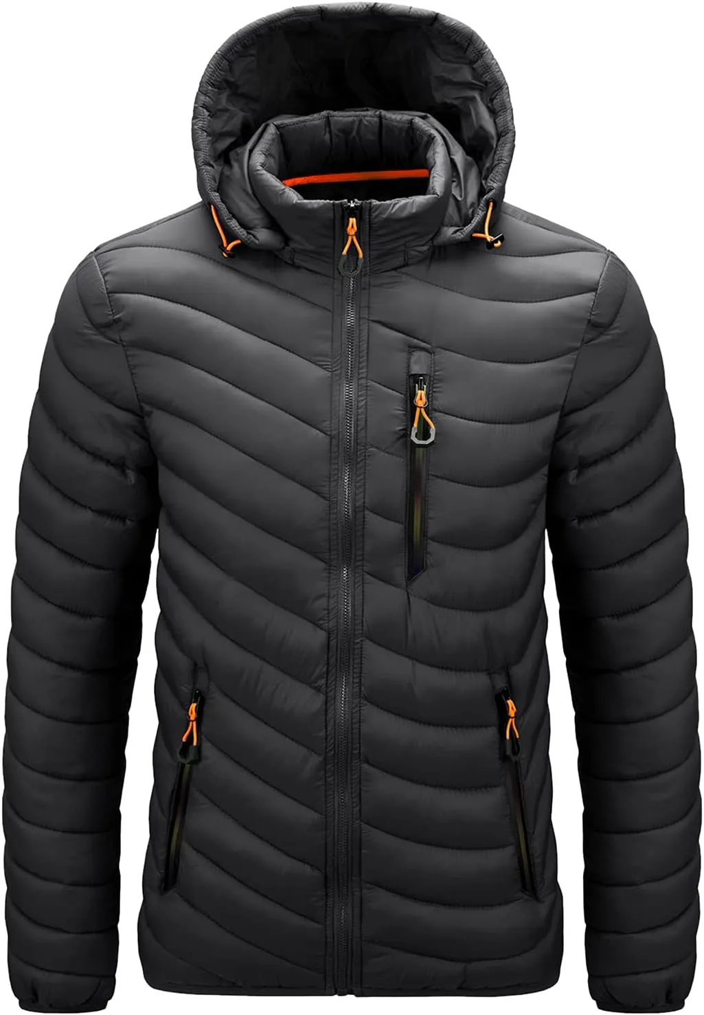 Men's Jacket Insulated Synthetic Down Puffer Jacket Winter Warm Coat Quilted Water Resistant Packable Hiking Camping
