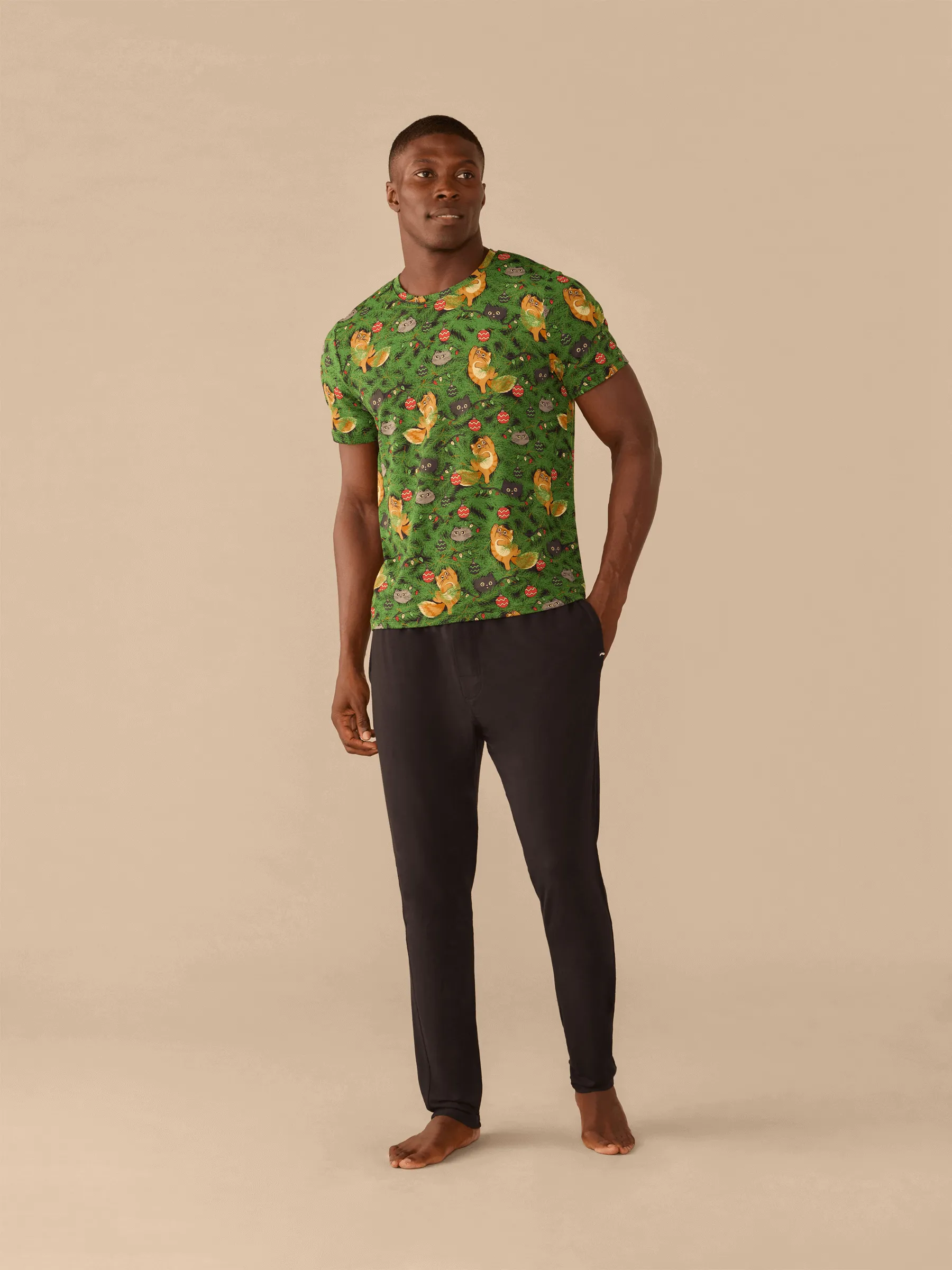 Men's Modal Crew Tee | Meowy Christmas