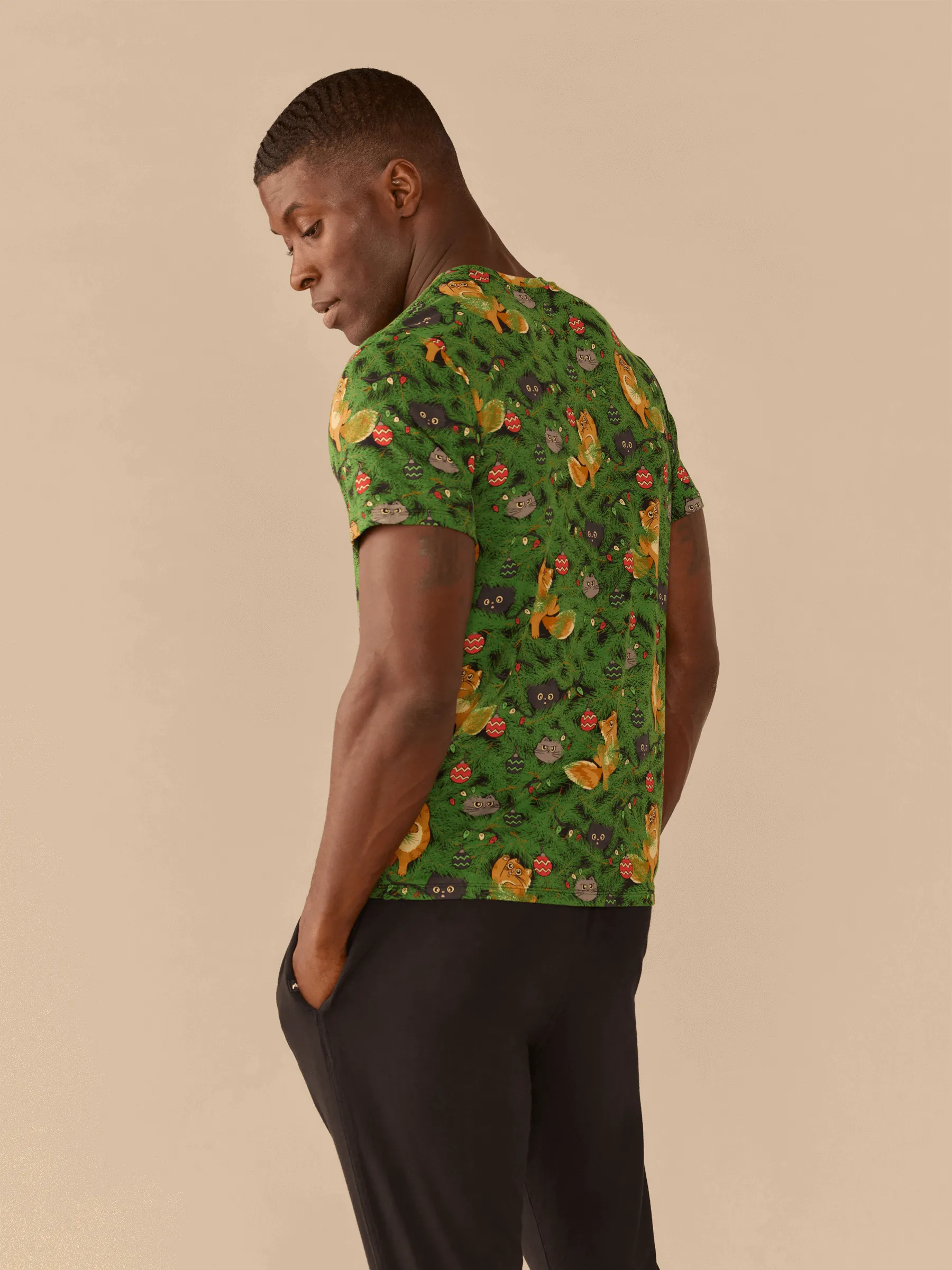 Men's Modal Crew Tee | Meowy Christmas