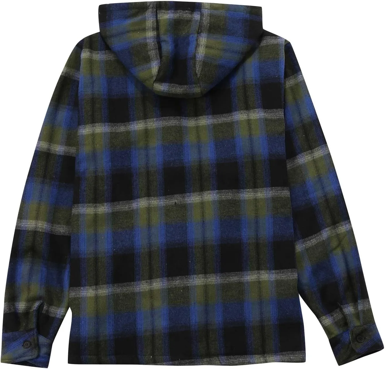 Men's Sherpa Lined Plaid Hoodies Full Zip Hooded Shirt Jacket Thick Fleece Flannel Jackets Soft Warm Coat with Hood