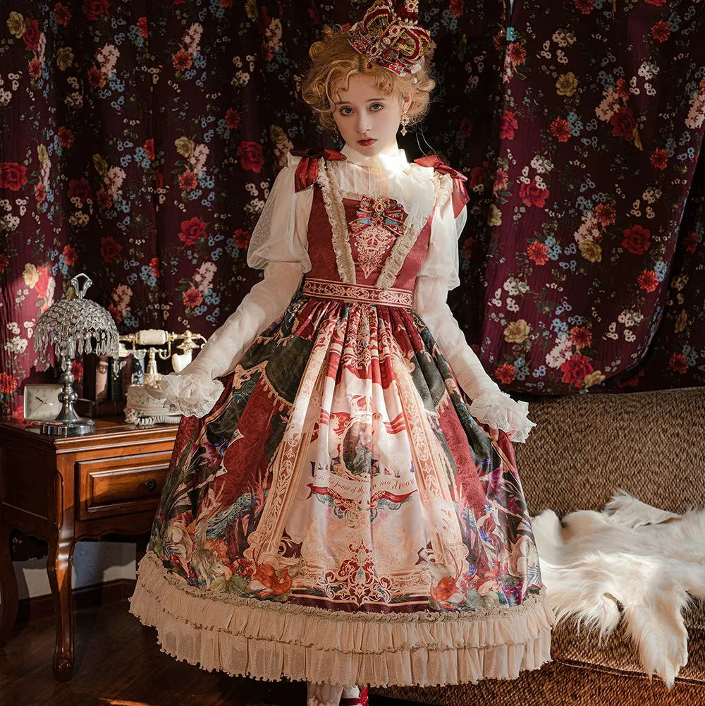 Miss Point~Kaleidoscope~Classical Lolita Shirt Dot Gauze Detachable Puff Sleeve Blouse Customized